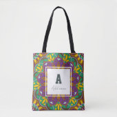 Floral Monogram Mandala Aangepaste naam Tote Bag (Voorkant)