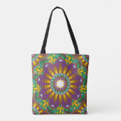 Floral Monogram Mandala Aangepaste naam Tote Bag (Achterkant)