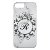 Floral Monogram Marble iPhone 7 Hoesje (Achterkant)
