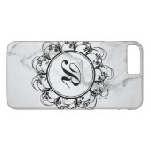 Floral Monogram Marble iPhone 7 Hoesje (Achterkant (Horizontaal))