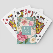 Floral Monogram Mint  Zwirl Aangepaste Initialen