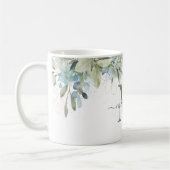 Floral monogram moderne eucalyptus koffiemok (Links)