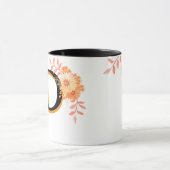 Floral Monogram Mug – Elegant Letter D  Coffee Cup Mok (Midden)