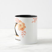 Floral Monogram Mug – Elegant Letter K Coffee Cup Mok (Midden)