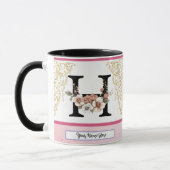 Floral Monogram Mug – Letter H Personalized Gift Mok (Links)