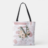 Floral Monogram N – Radiant Botanical Letter N Tote Bag (Achterkant)