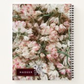 Floral Monogram naam en drie foto's kalender 2022  Notitieboek (Achterkant)