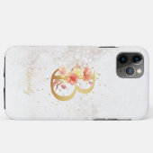 Floral Monogram Naam Initiaal B Letter Personalise Case-Mate iPhone Case (Achterkant (horizontaal))