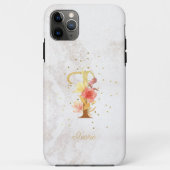 Floral Monogram Naam Initiaal I Letter Personalise Case-Mate iPhone Case (Achterkant)