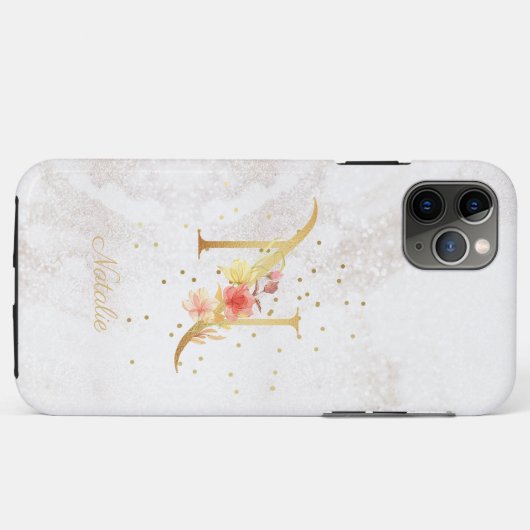 Floral Monogram Naam Initiaal N Letter Personalise Case-Mate iPhone Case (Achterkant (horizontaal))