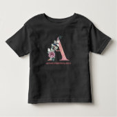 Floral Monogram Name Letters Roze Agate Kinder Shirts (Voorkant)