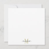 Floral Monogram Note Card Notitiekaartje (Achterkant)