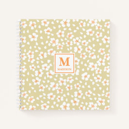Floral Monogram Notebook Journal Notitieboek