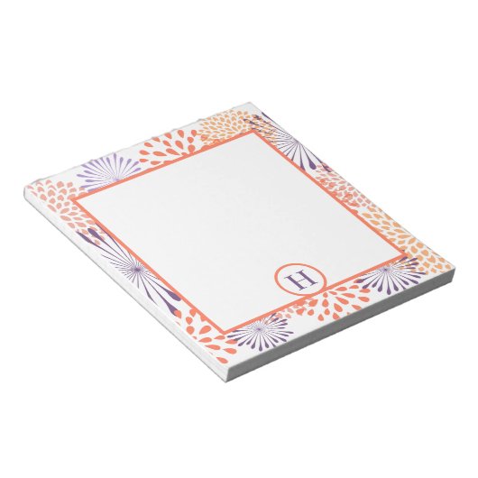 Floral Monogram Notitieblok (Schuin)