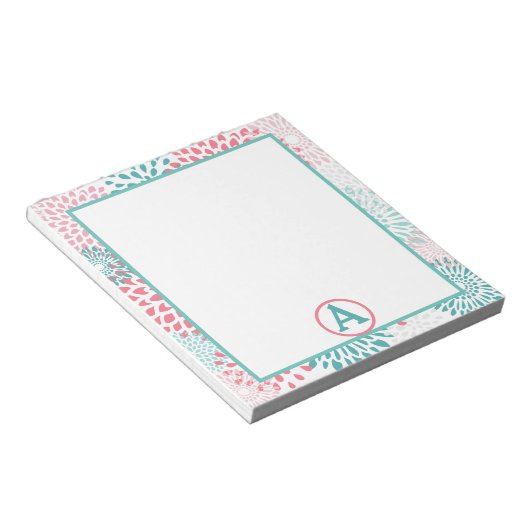 Floral Monogram Notitieblok (Schuin)