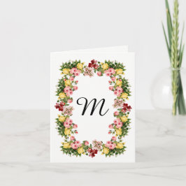 Floral Monogram Notitiekaartje