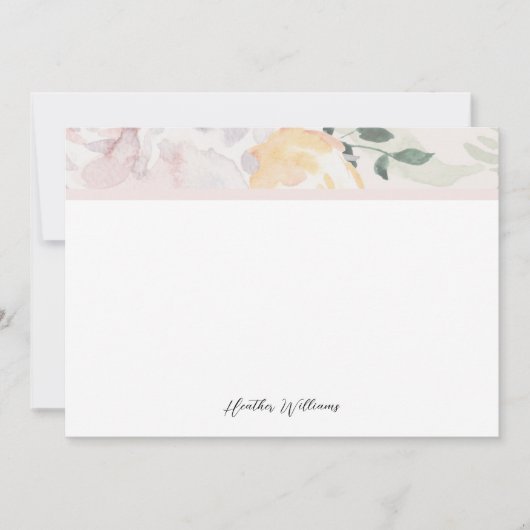 Floral Monogram Notitiekaartje (Voorkant)