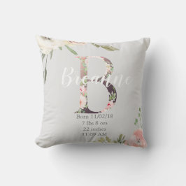 Floral Monogram Nursery Pillow | Brief B Kussen