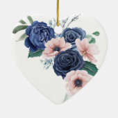 Floral Monogram op maat Keramisch Ornament (Achterkant)