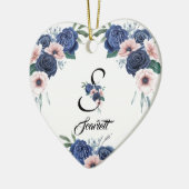 Floral Monogram op maat Keramisch Ornament (Links)