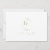 Floral Monogram Paar Foto Bruiloft Save The Date Aankondiging (Achterkant)