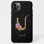 Floral Monogram Personaliseer Naam Initiaal U Lett Case-Mate iPhone Case (Achterkant)