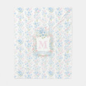 Floral Monogram Personalized Fleece Blanket Deken (Voorkant)