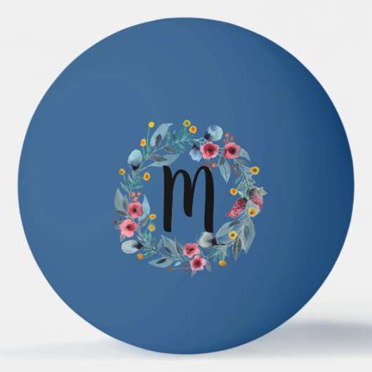 Floral Monogram Pingpongbal (Voorkant)
