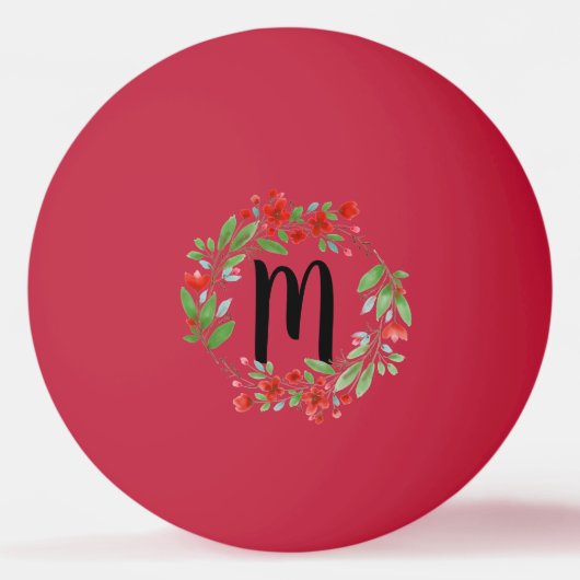 Floral Monogram Pingpongbal (Achterkant)