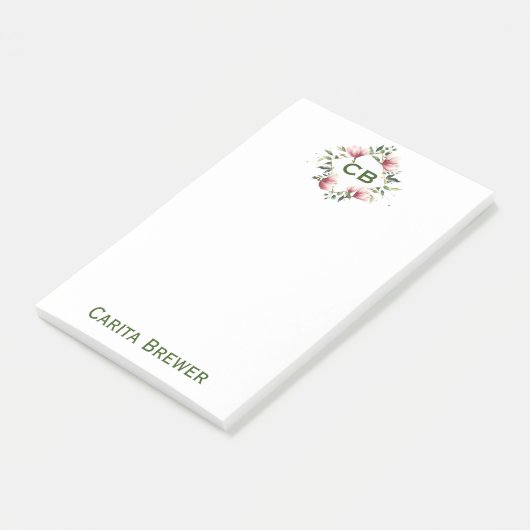 Floral Monogram Post-It Notes (Schuin)