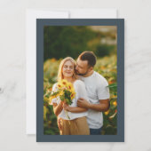 Floral monogram Qr code foto grijs bruiloft Kaart (Achterkant)