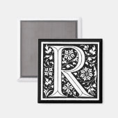 Floral Monogram "R" Magneet (Voorkant / Achterkant)
