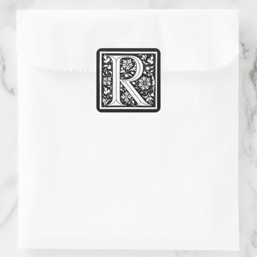  Floral monogram "R" - Sticker (Tas)