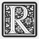  Floral monogram "R" - Sticker (Voorkant)