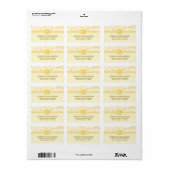 Floral Monogram Retouradreslabels (geel) Etiket (Full Sheet)