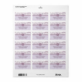 Floral Monogram retouradreslabels (paarse) Etiket (Full Sheet)
