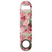 Floral monogram rode en roze  Waterverf Speed Flessenopener (Achterkant)