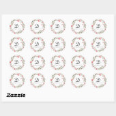 Floral Monogram Ronde Sticker (Vel)