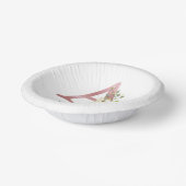 Floral Monogram Roos Gold Initiaal 21e verjaardag Papieren Kommen (Gebogen)