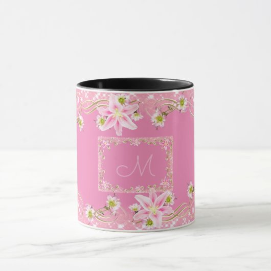 Floral Monogram Roos Mok (Midden)