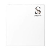 Floral Monogram S Black Gold Flora Notitieblok (Voorkant)