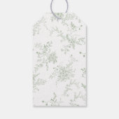 Floral Monogram Sage Green Wedding Cadeaulabel (Achterkant)