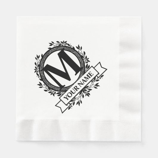 Floral Monogram Servet (Voorkant)