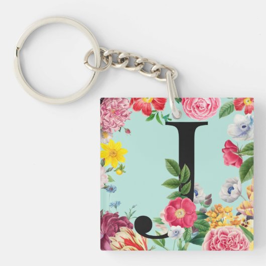 Floral Monogram Sleutelhanger (voorkant)