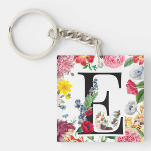 Floral Monogram Sleutelhanger