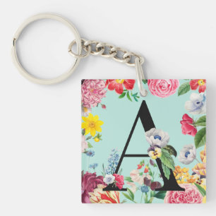 Floral Monogram Sleutelhanger