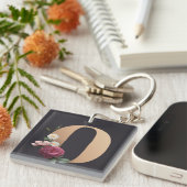 Floral Monogram Sleutelhanger (Voorkant Rechts)