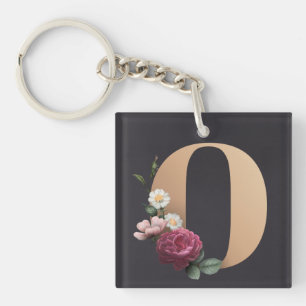 Floral Monogram Sleutelhanger