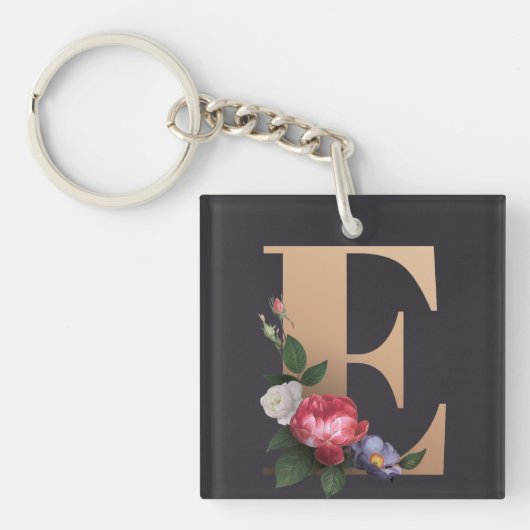 Floral Monogram Sleutelhanger (voorkant)