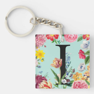 Floral Monogram Sleutelhanger